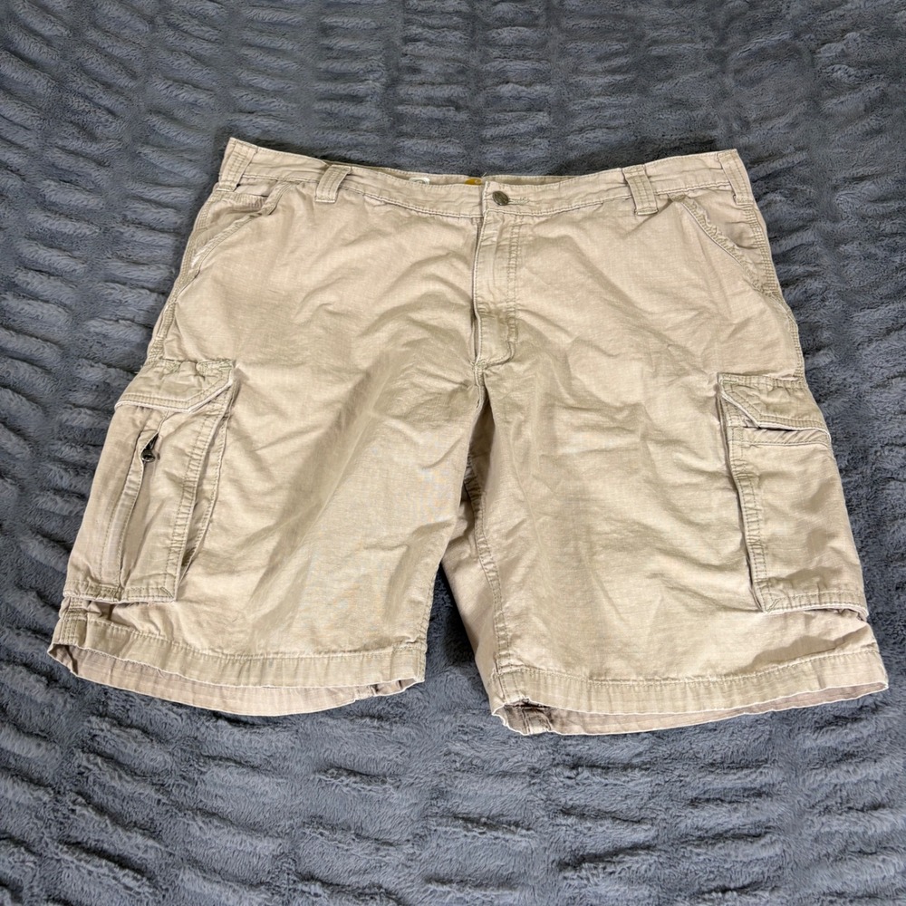 Carhartt Force Relaxed Fit Cargo Shorts Mens 42 Tan Khaki Ripstop 101168-232